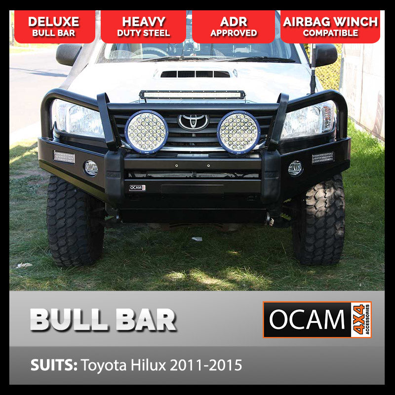 OCAM Deluxe Steel Bull Bar For Toyota Hilux N70 08/2011-15- Winch Compatible