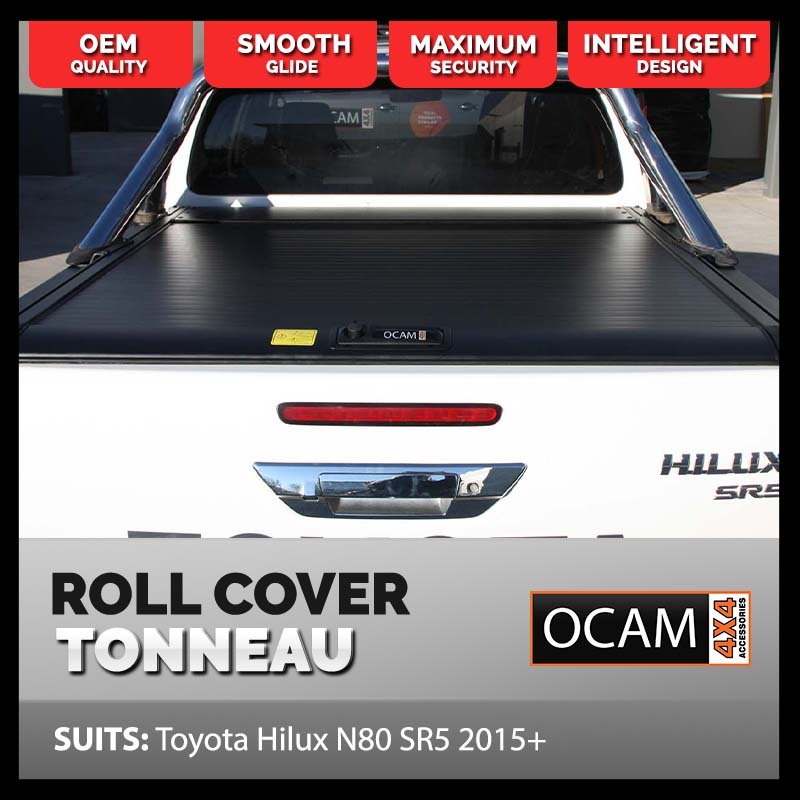 Retractable Tonneau Roll Cover For Toyota Hilux N80 SR5- 2015-On- Dual Cab- Manual Roller Shutter