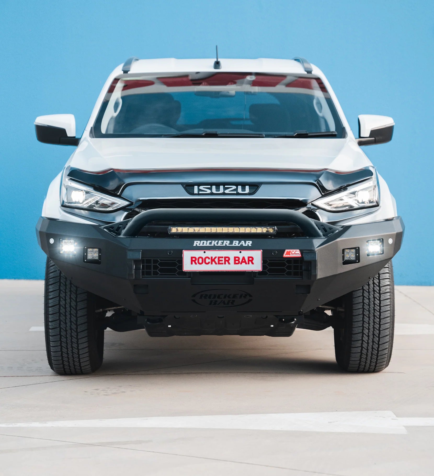 Isuzu Mux 21-on 10/20 078-01sql Rocker Front Bar Square Light Single Low Loop +bracket +under Protection Plate