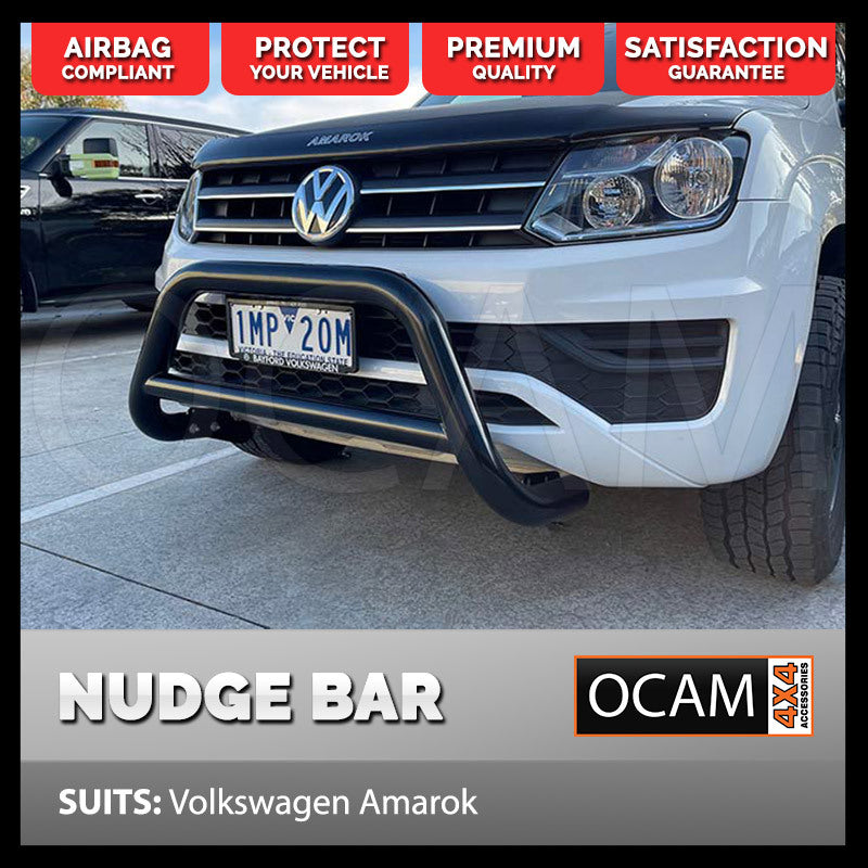 OCAM Nudge Bar For Volkswagen Amarok Grille Guard-BLACK- Airbag Compliant