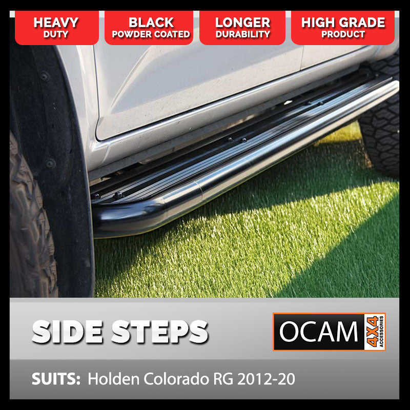 OCAM Heavy Duty Steel Side Steps for Holden Colorado RG 2012-Current- Dual Cab