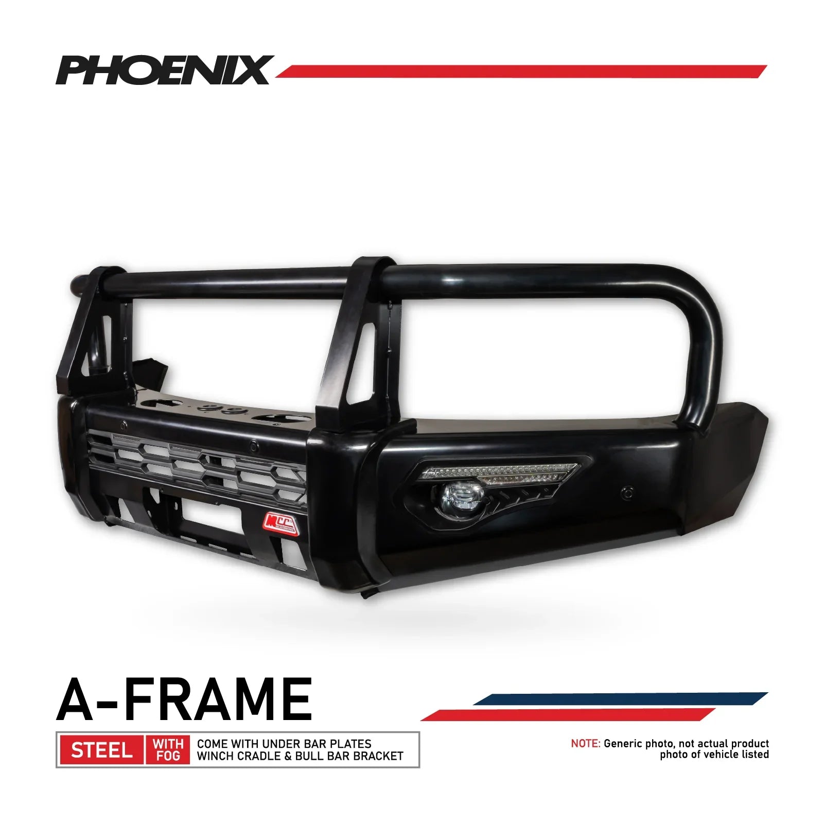 Isuzu Dmax Rg 2020-present Black A Frame Phoenix Bull Bars