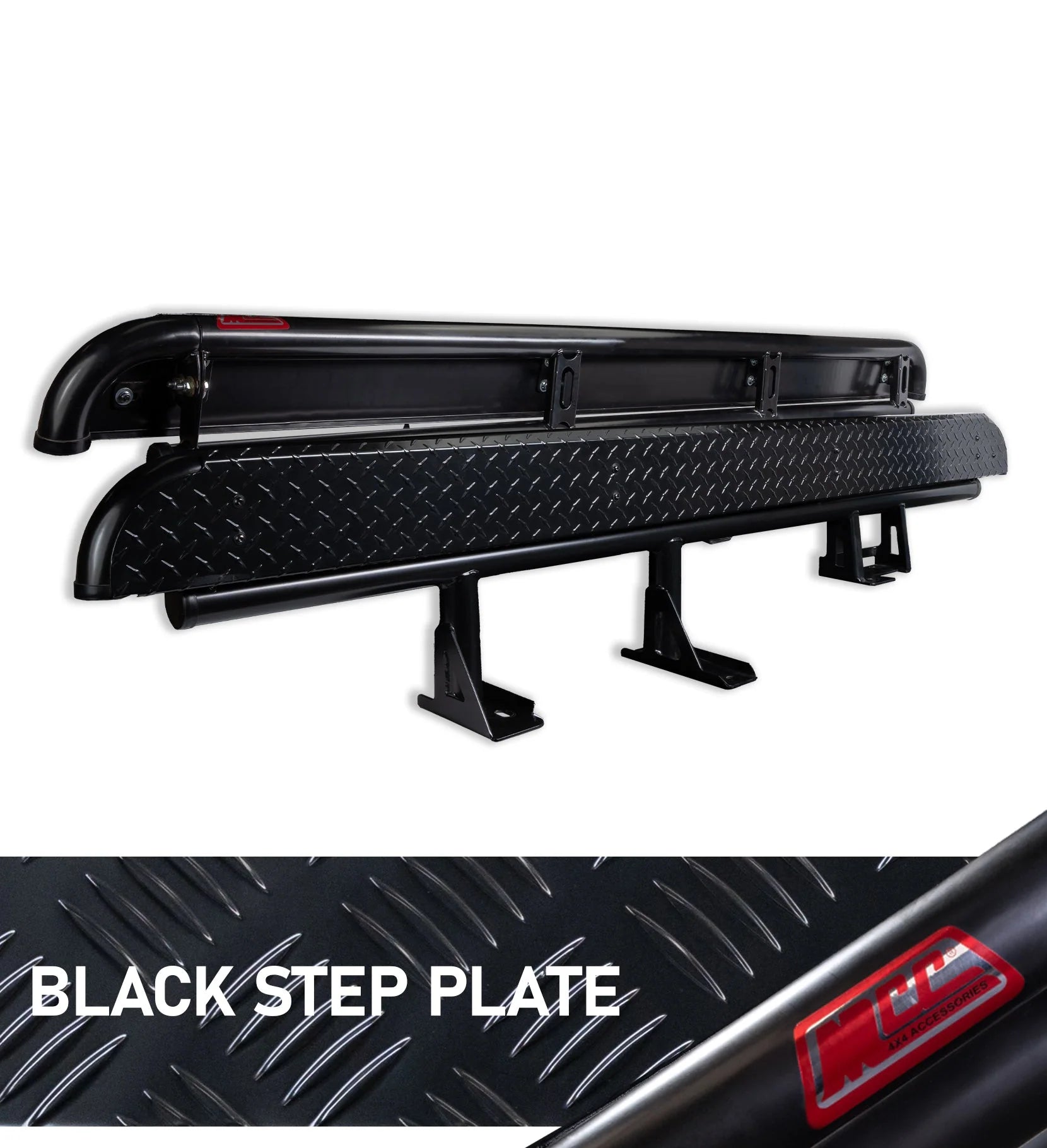 Mitsubishi Pajero Sport 16-current 030-09bsbk All Black Side Step Black Step Plate + Fit Kit