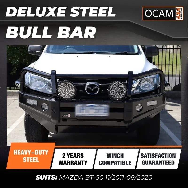 OCAM Deluxe Steel Bull Bar for Mazda BT-50 11/2011-08/2020- Winch Compatible- BT50