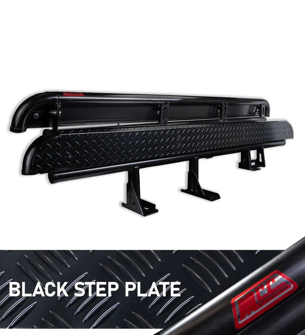 Ford Ranger Px Mk1-mk2 Bt50 12-on 030-09bsbk All Black Side Step Black Step Plate + Fit Kit