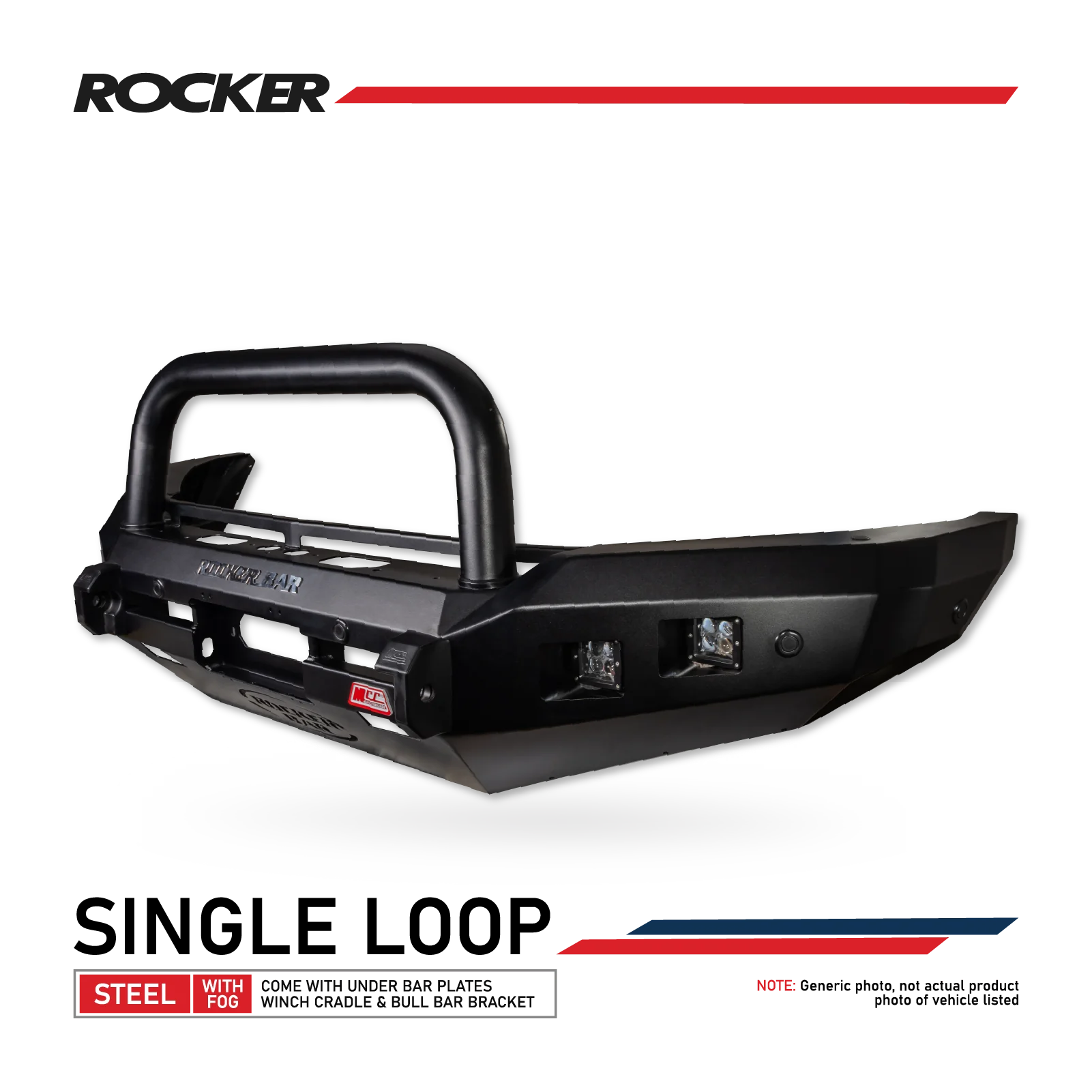 Land Cruiser 105 series 1998-2007 078-01SQ Rocker Bull Bar Single Sand Black Loop Package