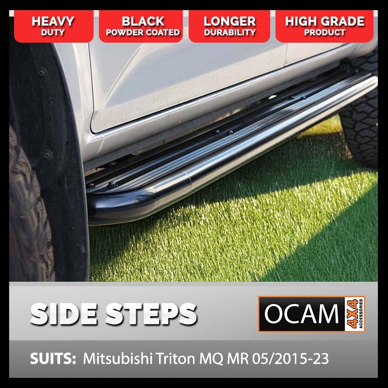 OCAM Heavy Duty Steel Side Steps for Mitsubishi Triton MQ MR 05/2015-2022