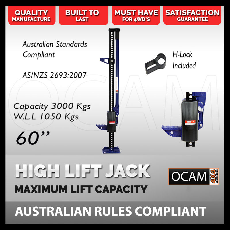 OCAM High Lift Jack Farm 48in Heavy Duty BLACK 4WD