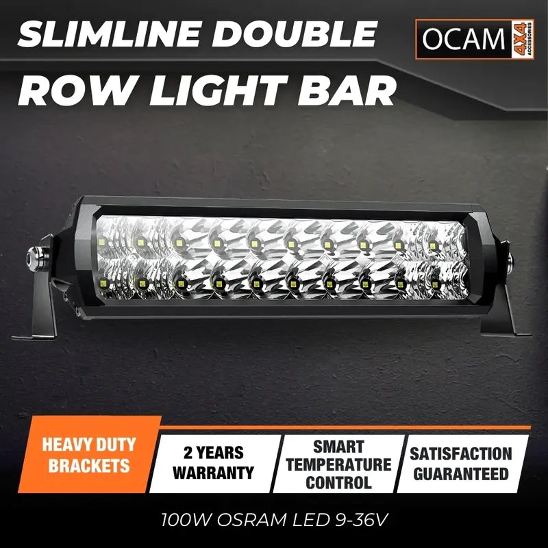 OCAM 10-- Slimline Double Row Light Bar 100W OSRAM LED 9-36V
