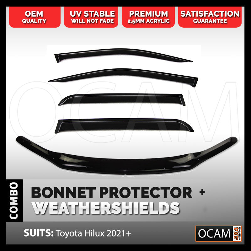 Bonnet Protector- Weathershields For Toyota Hilux N80 2015-2020 Visors