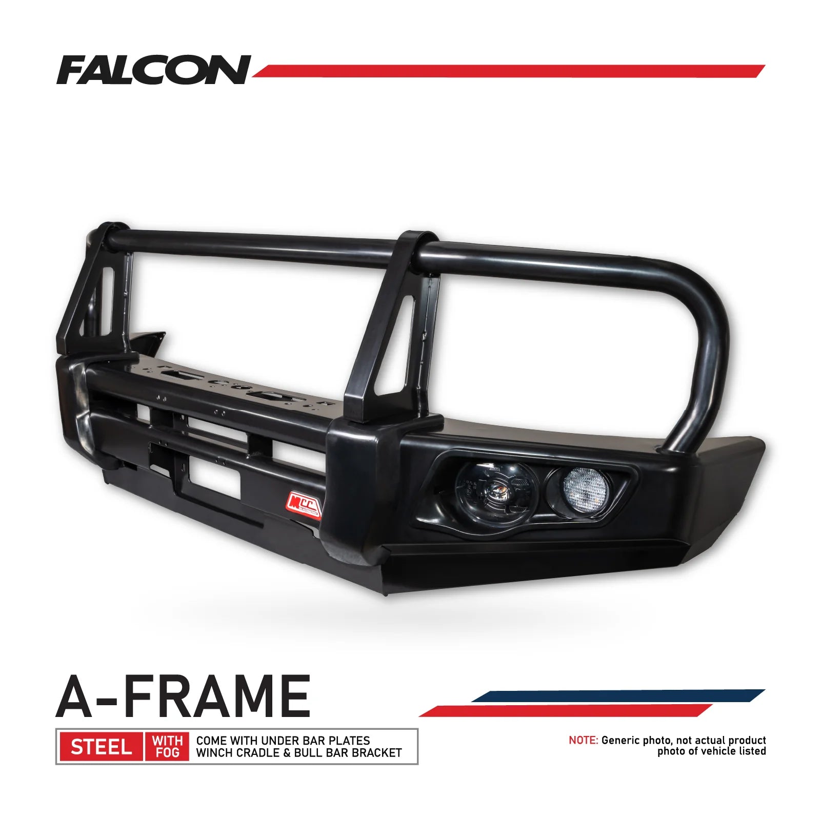 Toyota Hilux 16-on Narrow 707-02 Falcon A-frame+fog+up+bracket