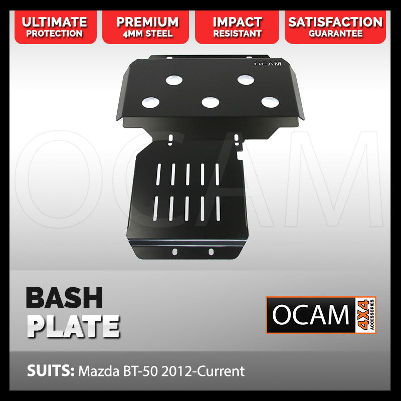 OCAM Steel Bash Plate for Mazda BT-50 11/2011-08/2020- 4mm Steel- Black BT50