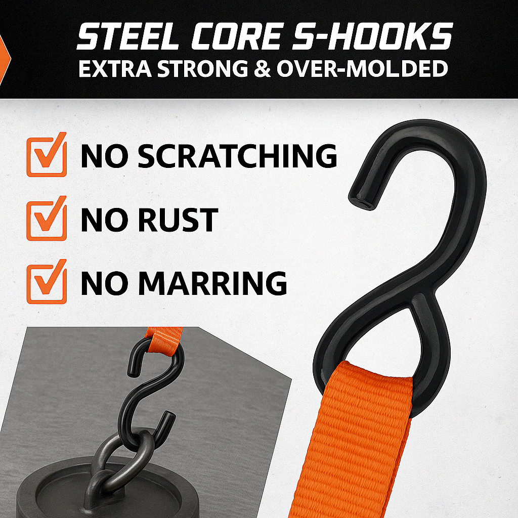 Heavy Duty Ratchet Tie Down 4.27m (2 Pck)