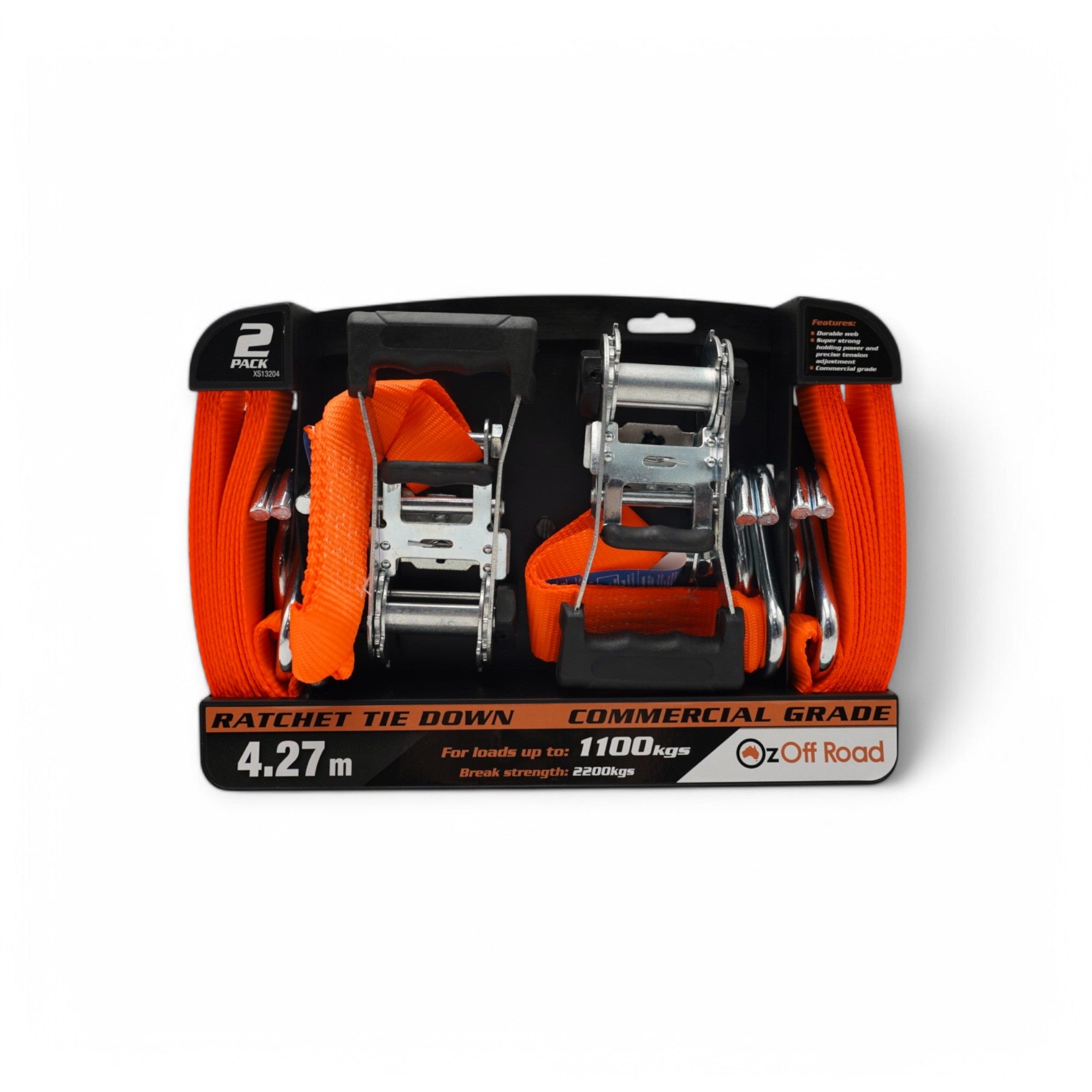 Heavy Duty Ratchet Tie Down 4.27m (2 Pck)