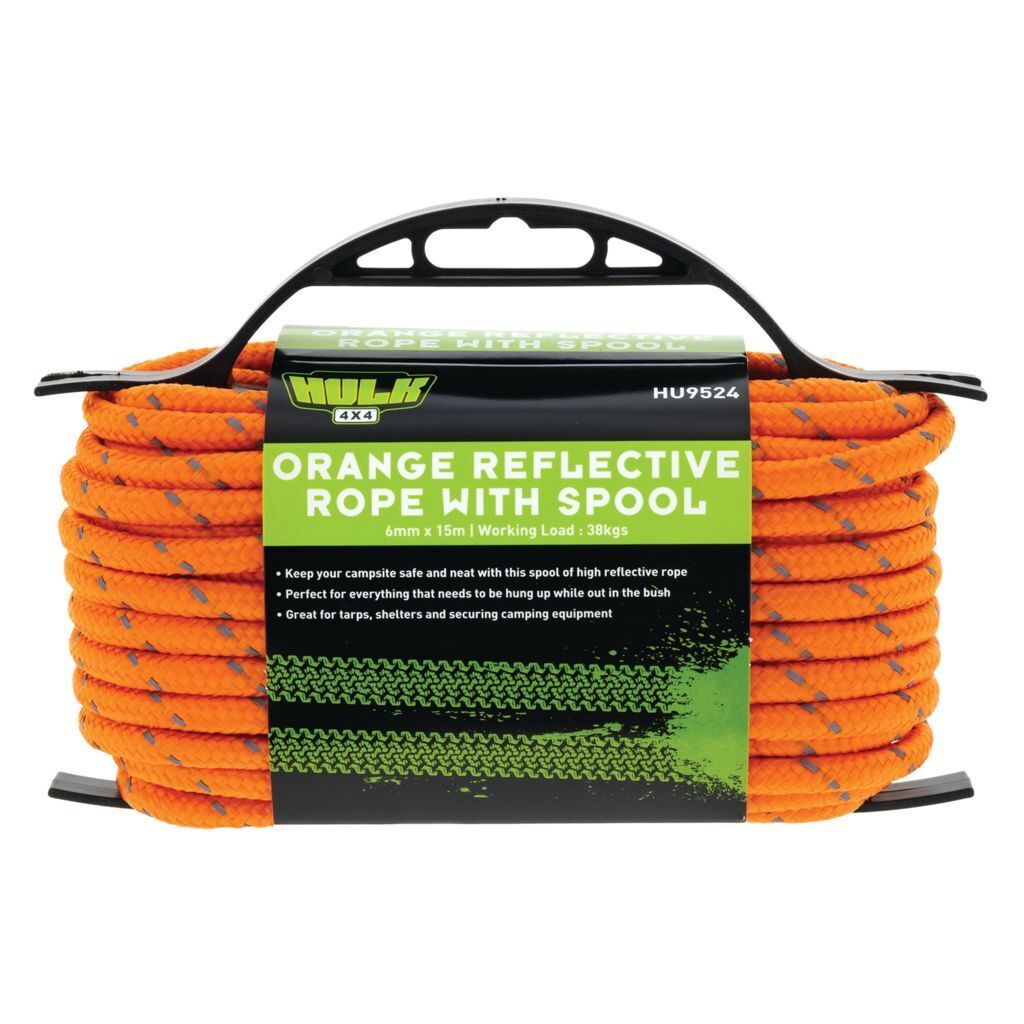 ORANGE REFLECTIVE ROPE WITH SPOOL