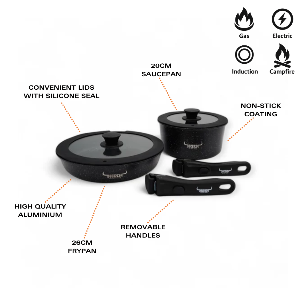 DUCK4X4 Fry Pan & Saucepan Set