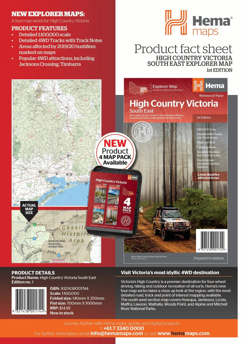 The Victorian High Country - South Eastern Map 100k