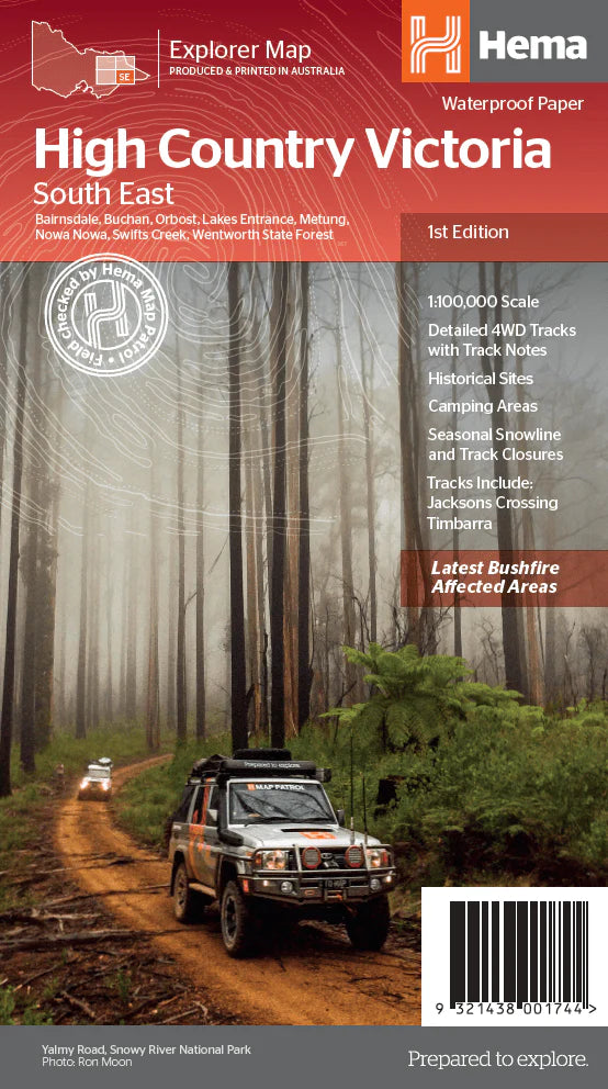 The Victorian High Country - South Eastern Map 100k