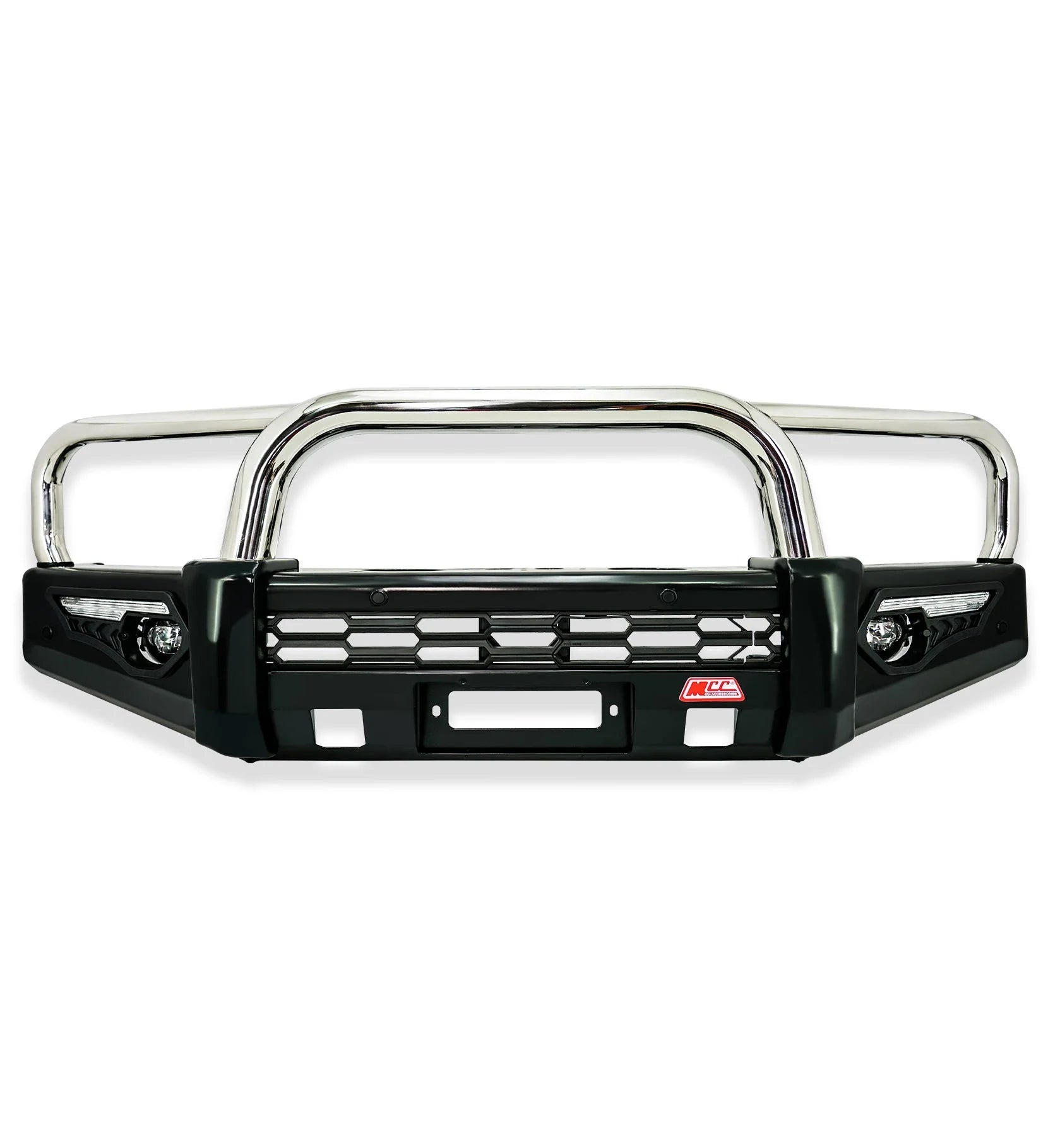 Isuzu D-Max Rg 2020-present Black And Chrome Triple Loop Phoenix Bull Bars