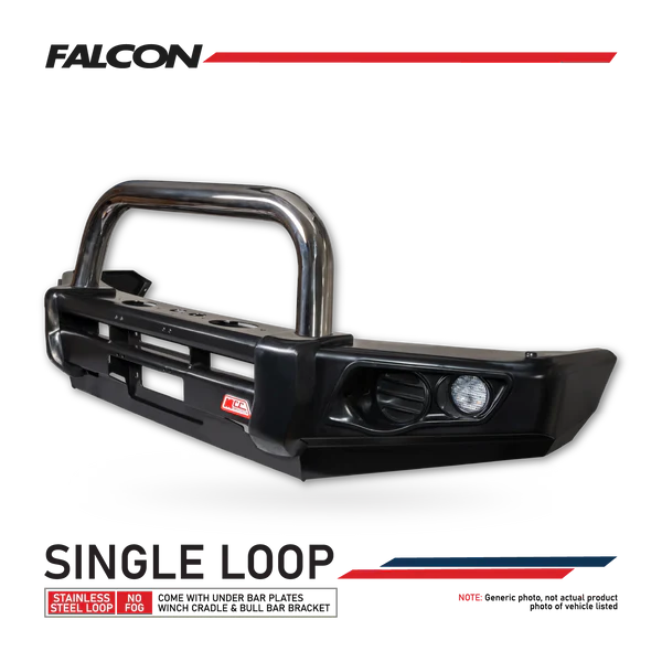 Next-Gen Ranger 2022-On - 707-01 Falcon Bull Bar Single Black Loop Package (No Foglight) - SKU MCC-05010-701SBL