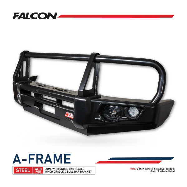 Next-Gen Ranger 2022-On - 707-02 Falcon Bull Bar Black A-Frame Package (LED Foglight) - SKU MCC-05010-702FOGUP