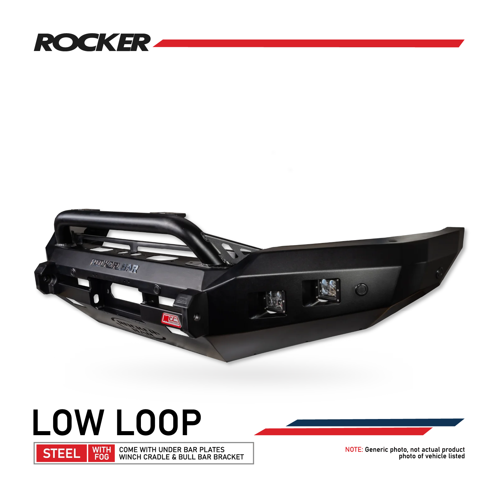 Isuzu Mux 21-on 10/20 078-01sql Rocker Front Bar Square Light Single Low Loop +bracket +under Protection Plate