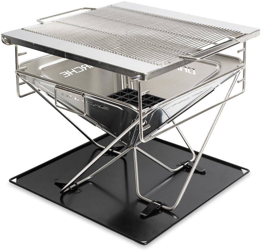 Portable Fire Pit Large Size Folding Stainless Stell BBQ Grill Outdoor
