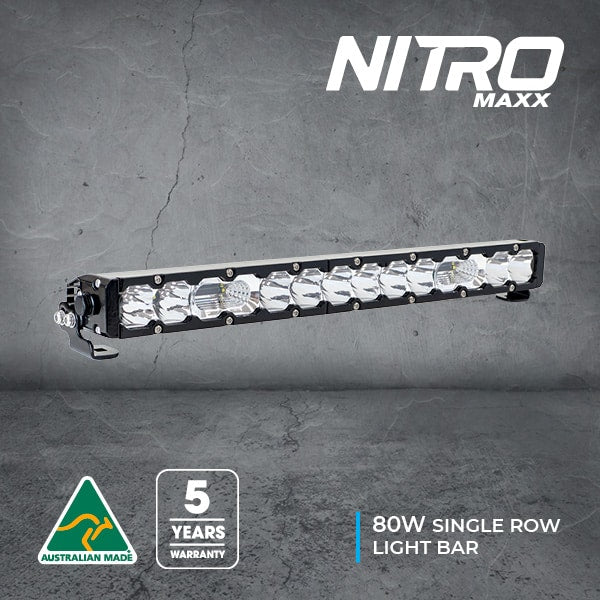 NITRO MAXX 21 LED SINGLE ROW LIGHT BAR - 80W - COMBINATION BEAM - 5700K