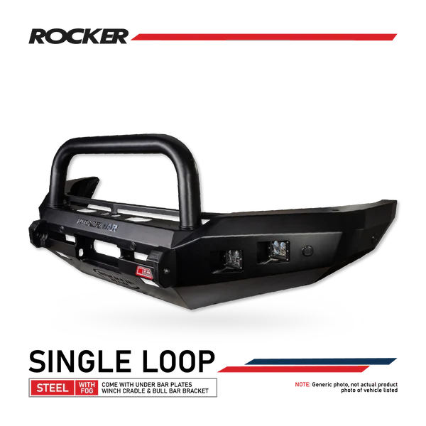 Next-Gen Ranger 2022-On - 078-01SQSBL Rocker Bull Bar Single Sand Black Loop Package - SKU MCC-05010-7801SQSBL