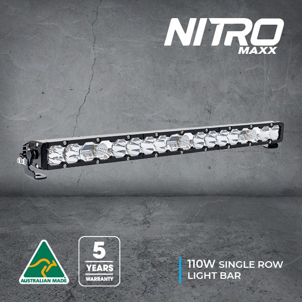 NITRO MAXX 27 LED SINGLE ROW LIGHT BAR - 110W - COMBINATION BEAM - 5700K