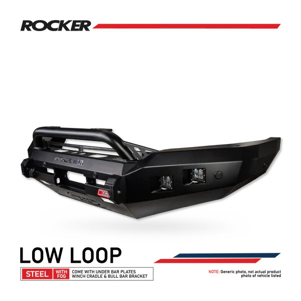 Navara D40 (Groove) 05-15/ Pathfinder R51 05-10 078-01L Rocker Front Bar (Single Low Loop) Rocker Bullbar