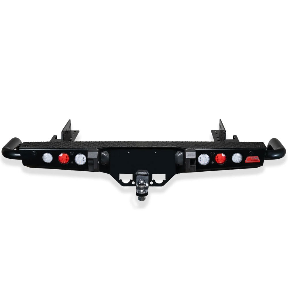 Isuzu D-Max Rg 2020-present Black Step Plate Jack Rear Bars With Lights