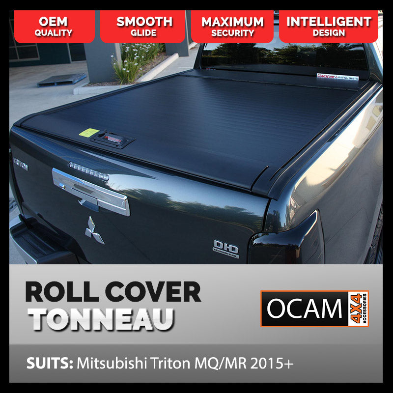 Retractable Tonneau Cover For Mitsubishi Triton MQ MR 05/2015-2022- Dual Cab- Manual Roller