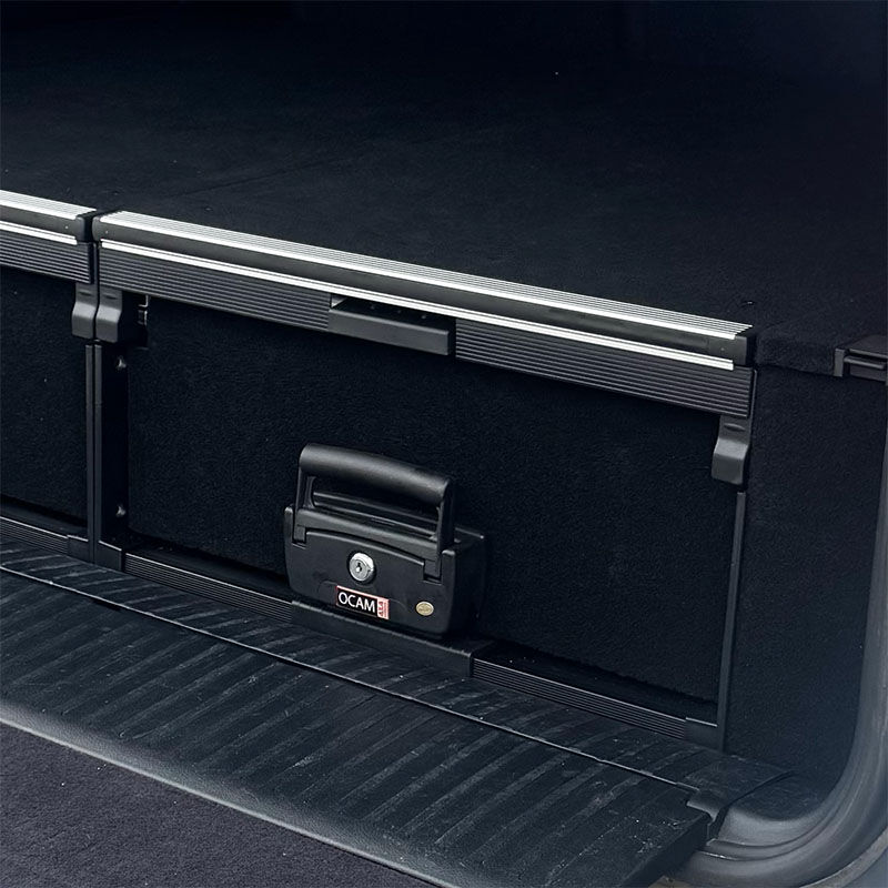 OCAM Aluminium Rear Drawer 1355x500x305mm, Black Carpet, With Fridge Slider Top