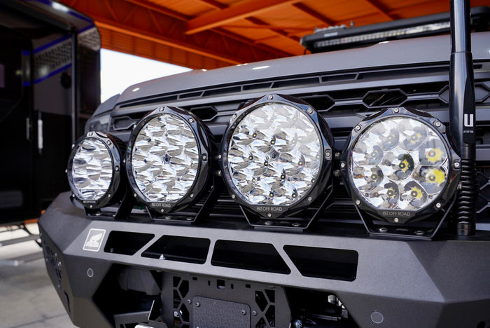 Oz Off Road lights fitted to vehicle — front view