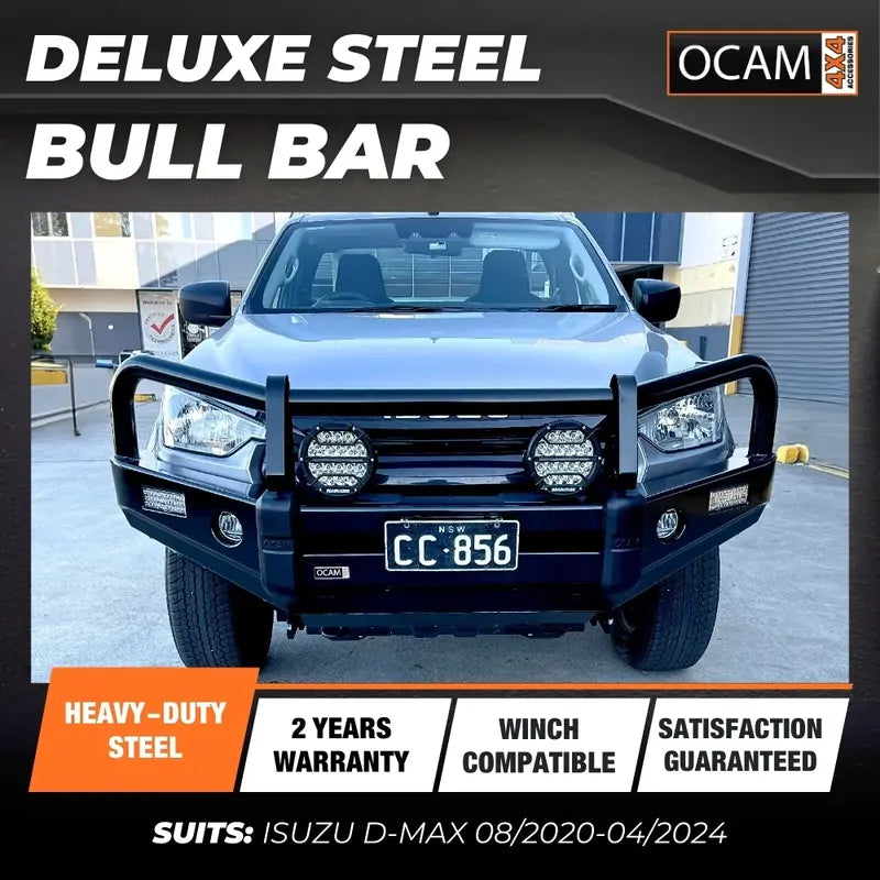 OCAM Deluxe Steel Bull Bar For Isuzu D-MAX 08/2020-Current- Winch Compatible