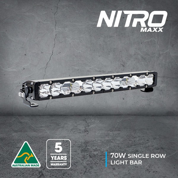 NITRO MAXX 18 LED SINGLE ROW LIGHT BAR - 40W - COMBINATION BEAM - 5700K