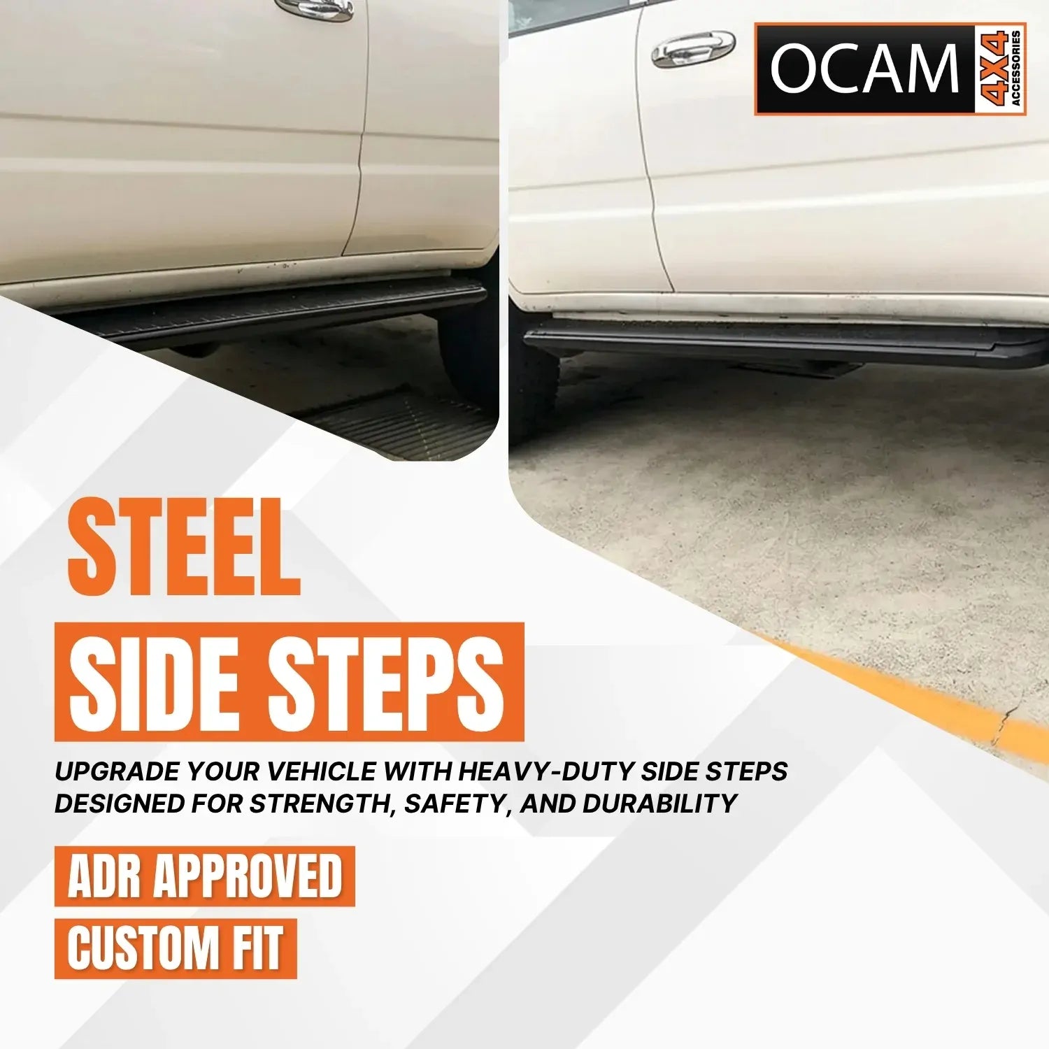 OCAM Steel Side Steps For Toyota Landcruiser 105 Series
