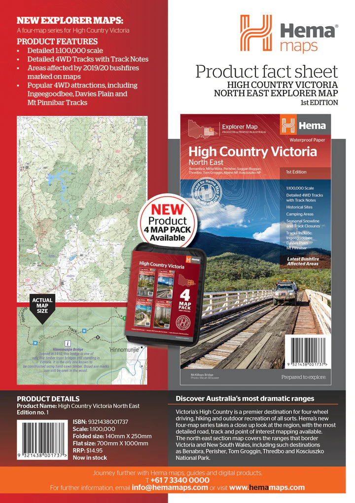 The Victorian High Country - North Eastern Map 100k
