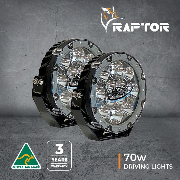 Raptor 70 LED 7 Driving Light Combo 5700K Includes Harness