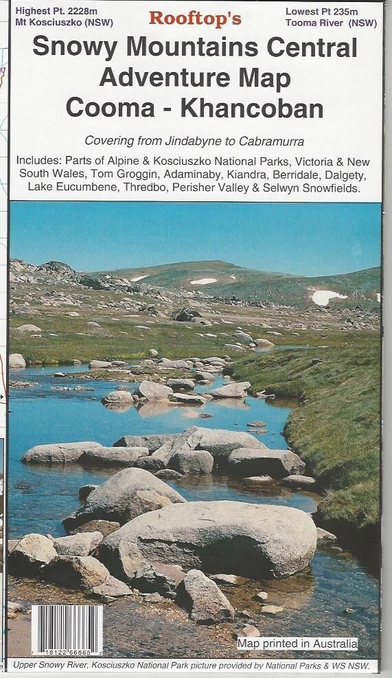 Snowy Mountains Central Cooma Khancoban Map
