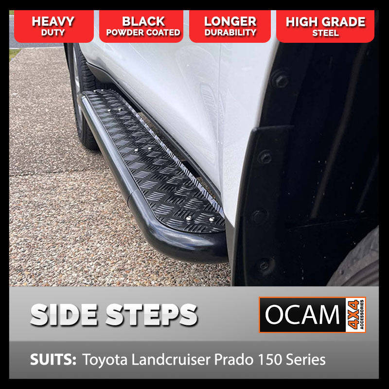 OCAM Heavy Duty Steel Side Steps for Toyota Prado 150 Series- 2009-Current