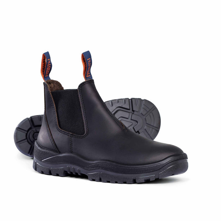 Black Oil Kip Non-Safety V-Cut Elastic Sided Boot