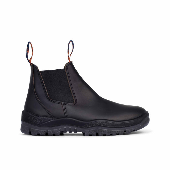 Black Oil Kip Non-Safety V-Cut Elastic Sided Boot