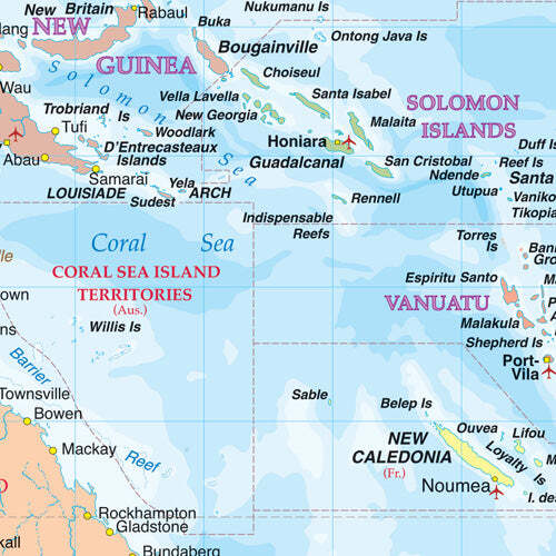Pacific Ocean Map - 862.5x700 - Laminated