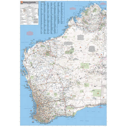 Western Australia State Map - 700x1000 - Laminated