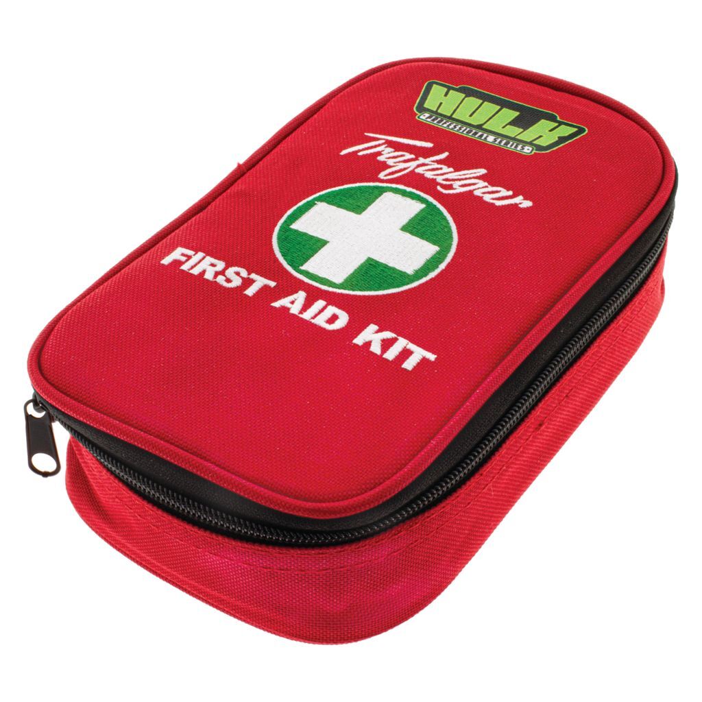 PERSONAL VEHICLE FIRST AID KIT SOFT RED DURABLE CASE