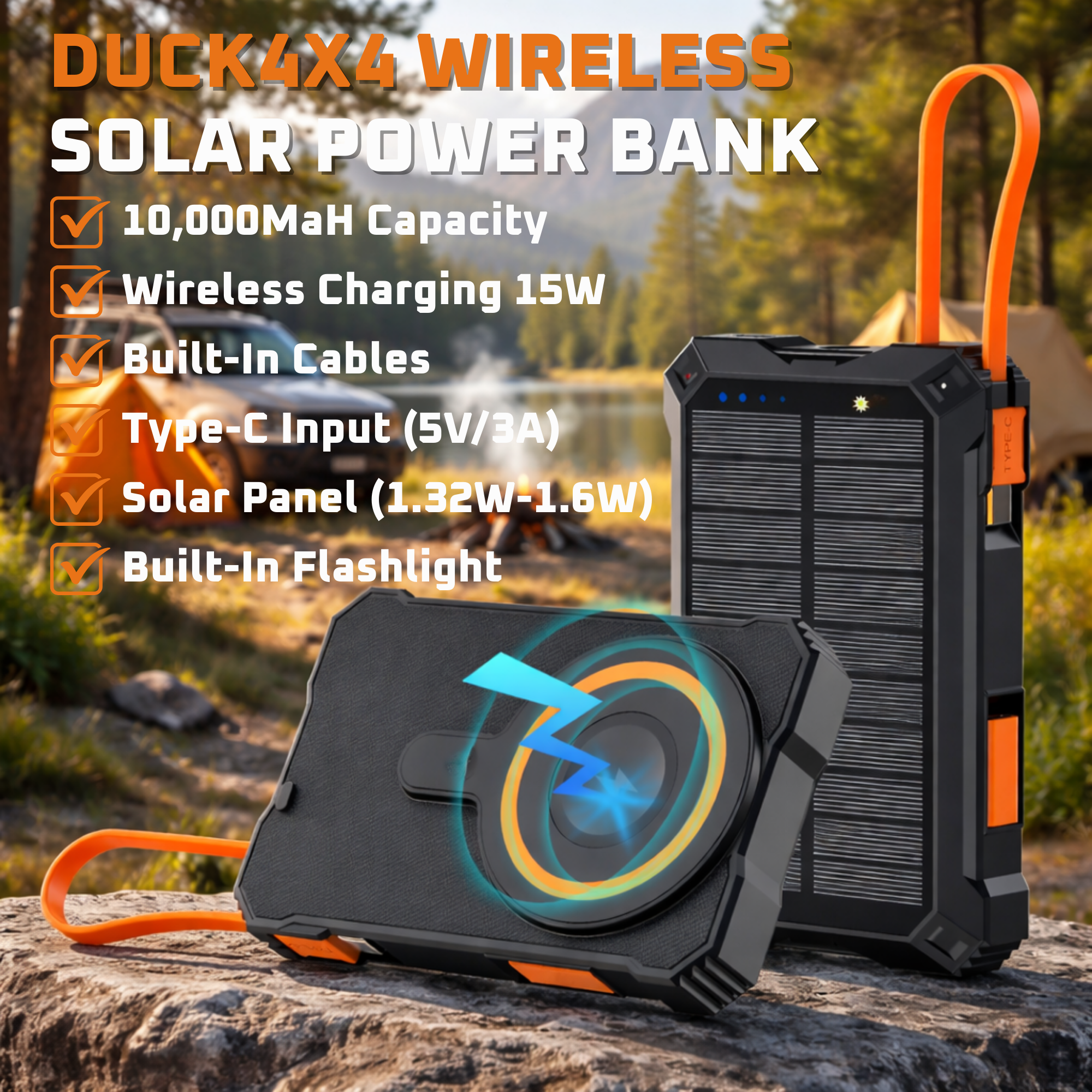 DUCK4X4 Wireless Solar Power Bank