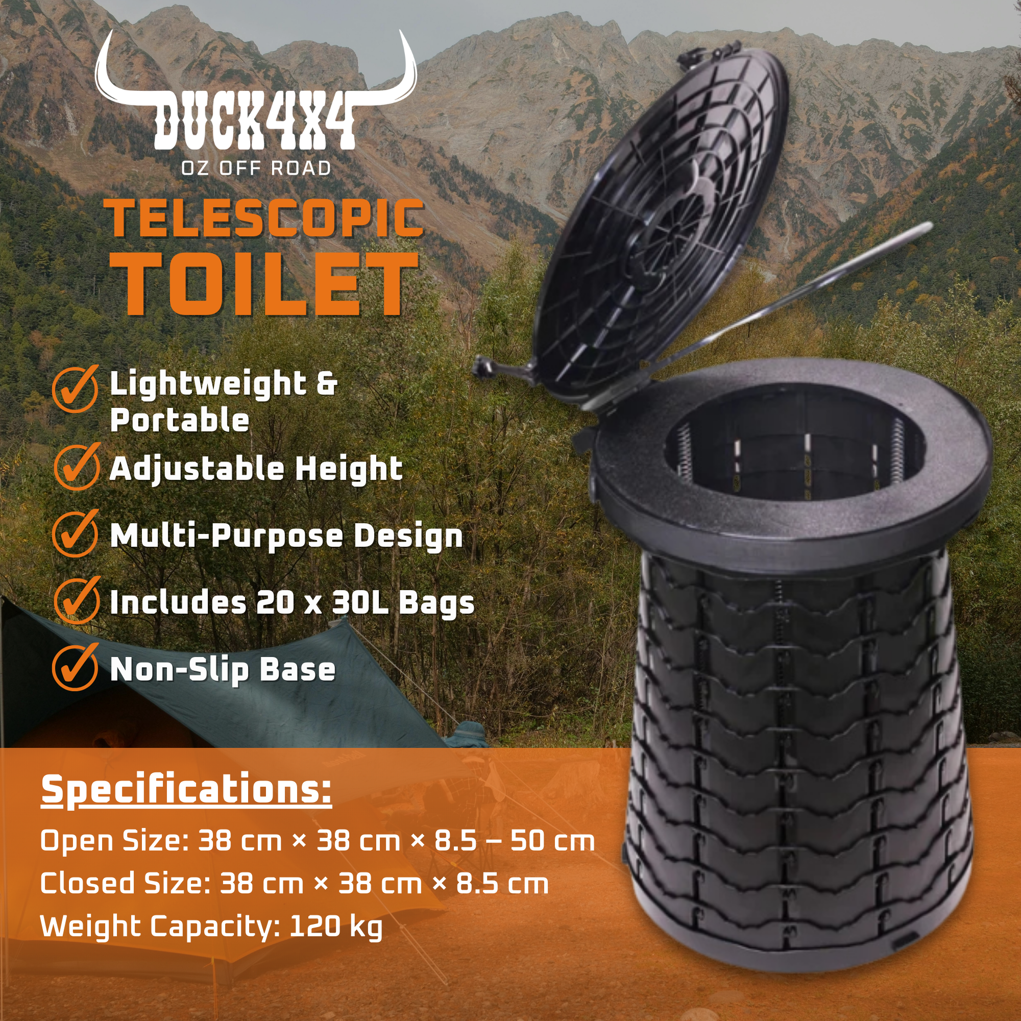 DUCK4X4 Telescopic Camp Toilet