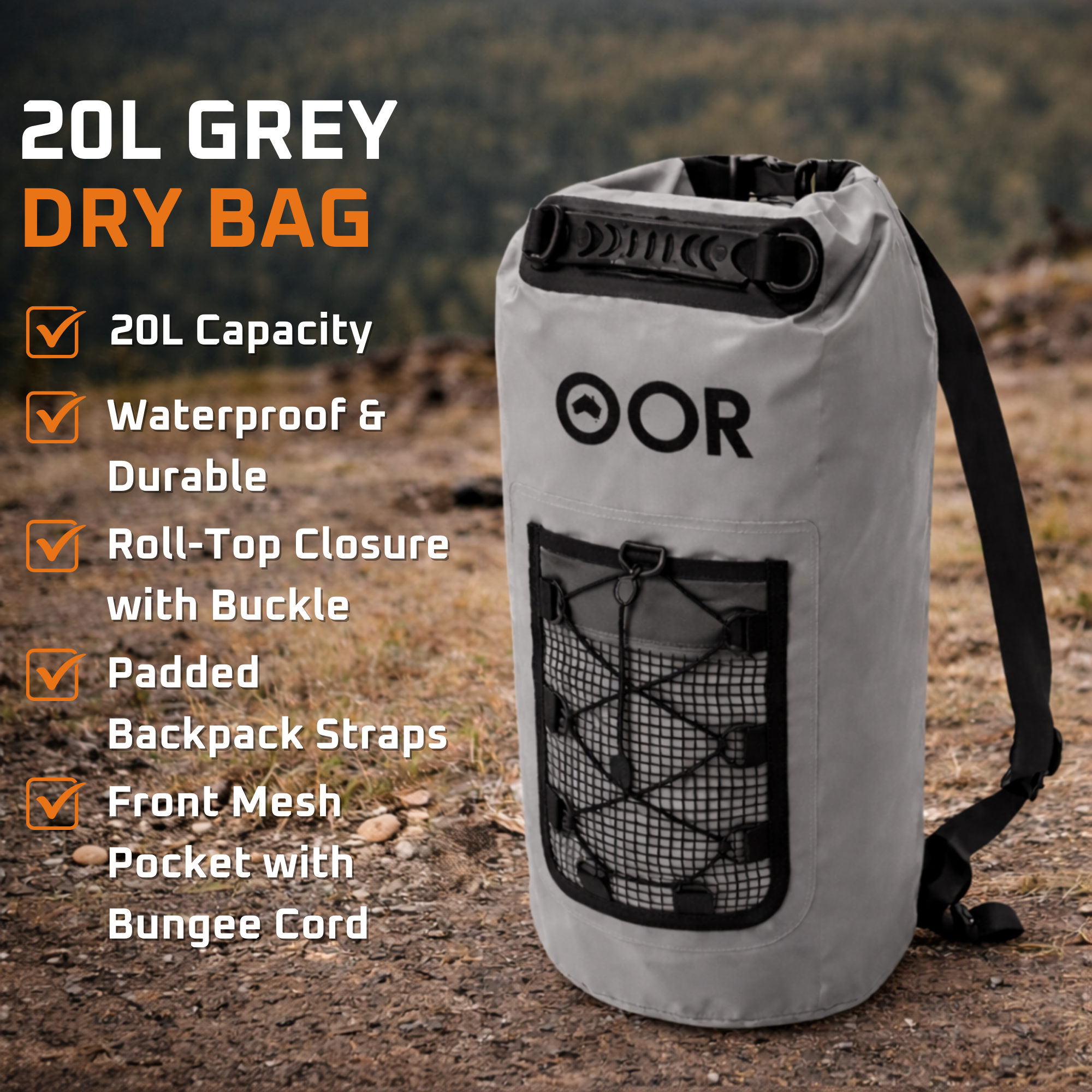 DUCK4X4 20L Grey Dry Bag